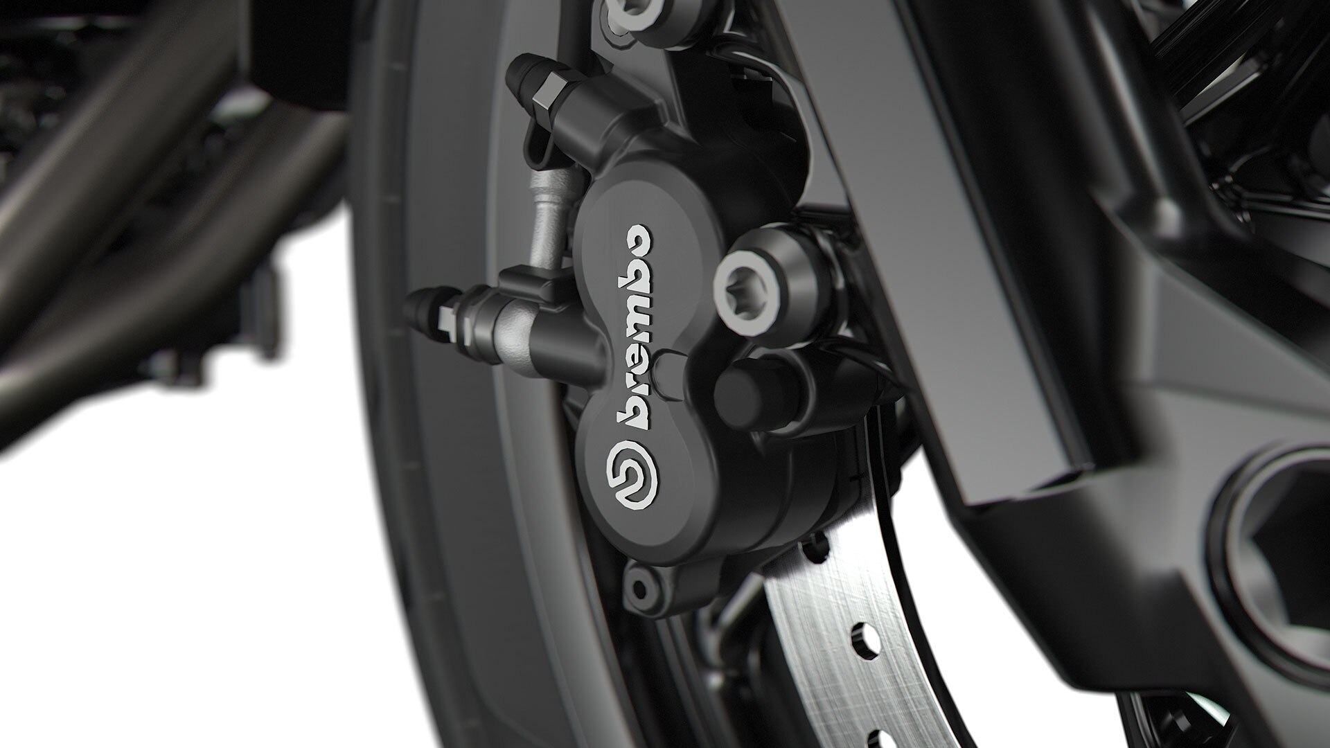 Vidimo crni Brembo kočioni sustav.