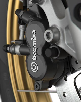 Vidimo crni Brembo kočioni sustav.