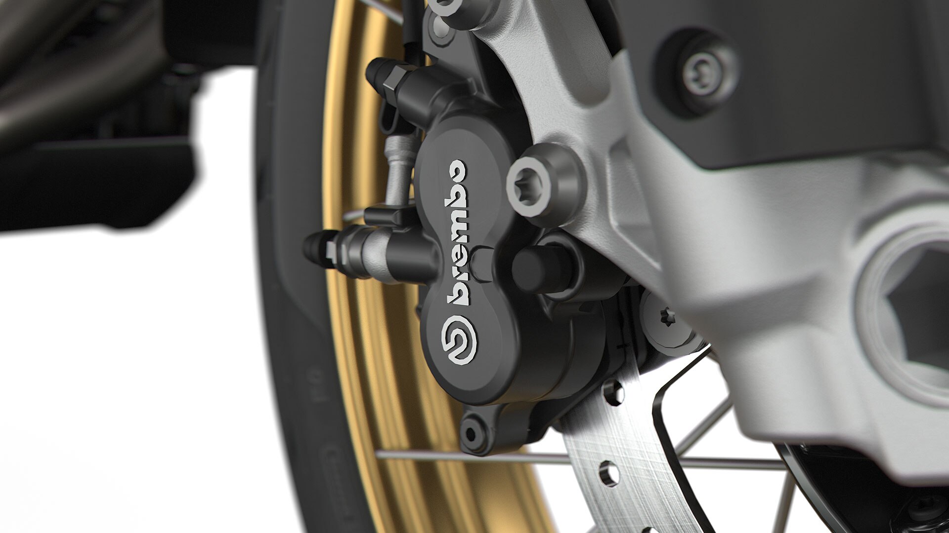 Vidimo crni Brembo kočioni sustav.
