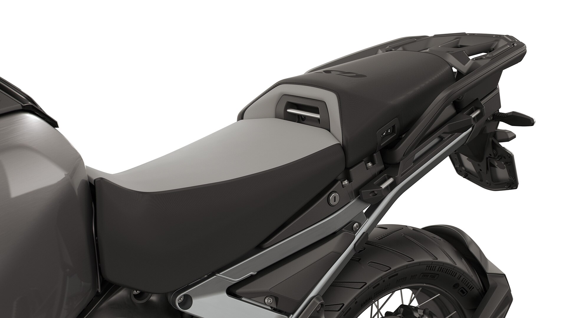 Comfort rider's seat and comfort passenger seat including seat heating