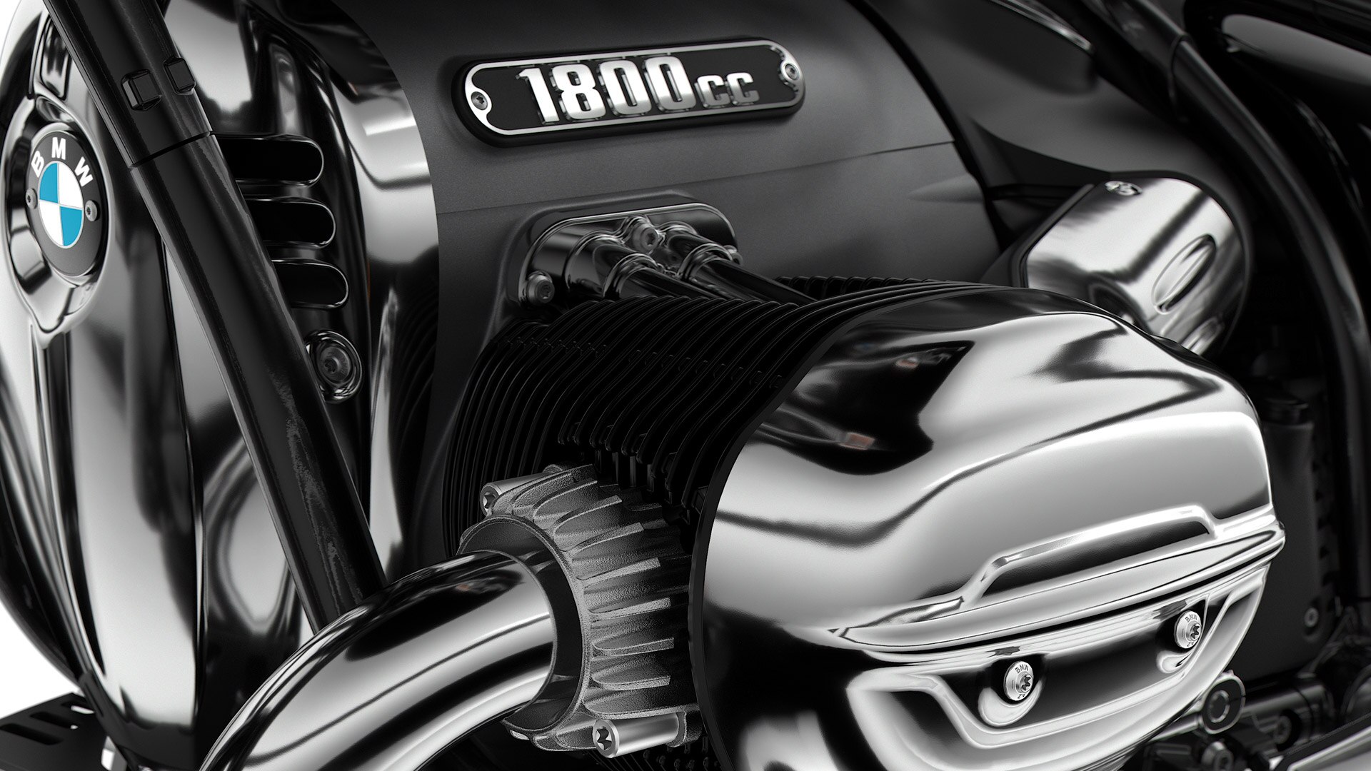 Vidimo impozantni 1802 ccm dvo-cilindrični bokser motor na R 18.
