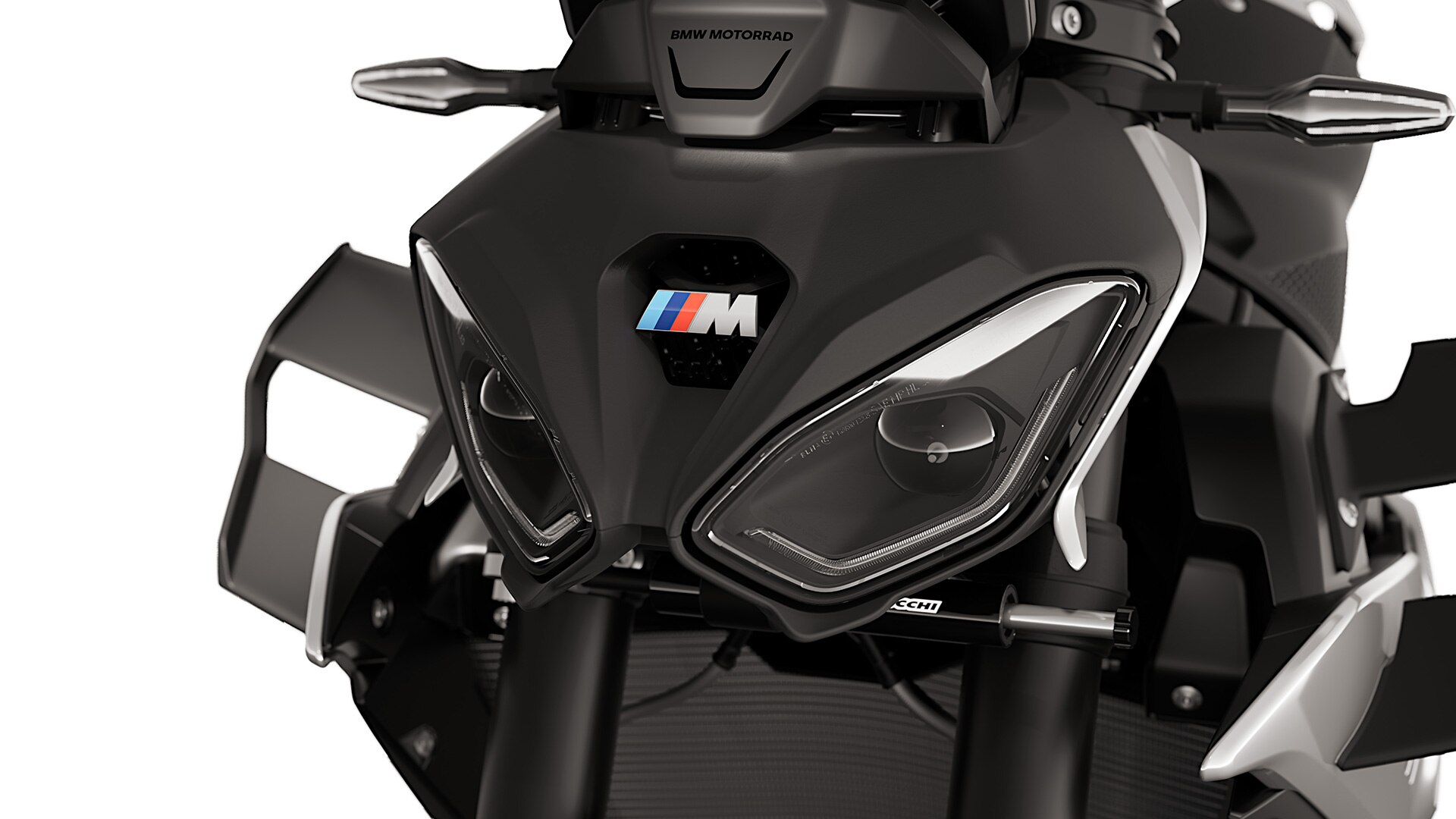 Dual-flow LED headlight of the M 1000 R from BMW Motorrad