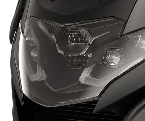 Focus on the LED headlights.