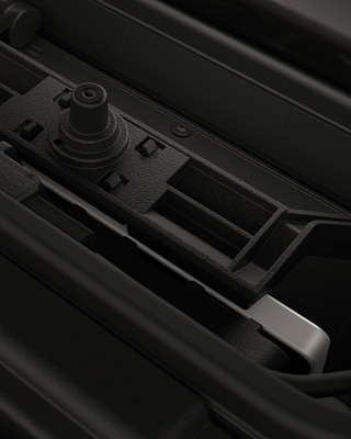 Integrated charging compartment with mobile phone.