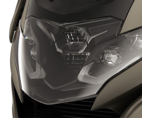 Focus on the LED headlights.
